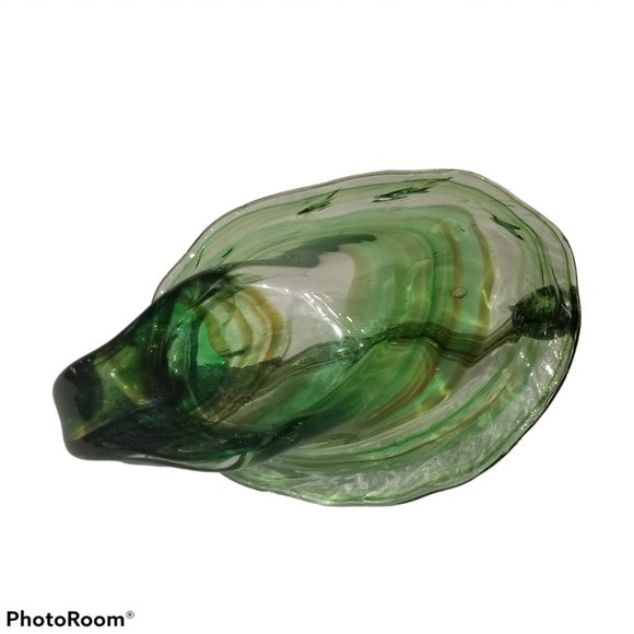 Sooner Glass Centerpiece Bowl Green & Clear Glass - Picture 4 of 4